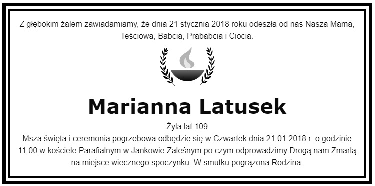 Marianna Latusek 1909-2018