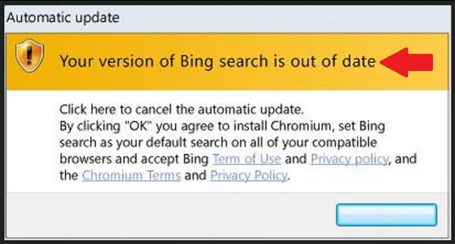 retirar Your version of Bing search is out of date 
