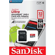 SanDisk MicroSDHC 32GB Ultra A1 UHS-I U1 + SD adaptér - Paměťová karta