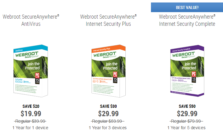 webroot pricing