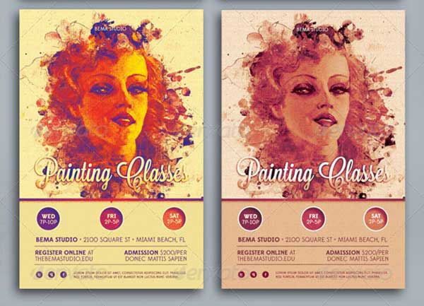 painting-classes-flyer-dvd-ticket-template