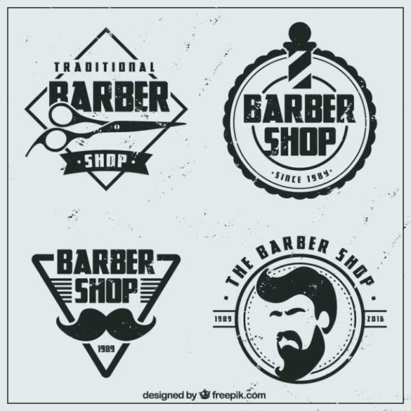 Vintage-flat-barber-shop-logos-Free