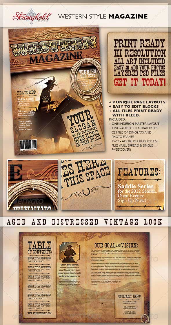 western-vintage-magazine-template