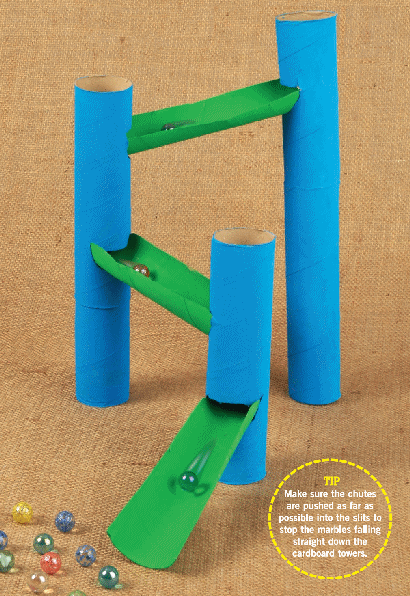 get detailed instructions for making this marble run from Creative Steps magazine
