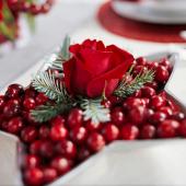 Christmas centerpiece ideas: cranberry bowl