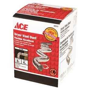 Ace  4 in. Dia. x 96 in. L Aluminum  Dryer Vent Duct  Silver/White 