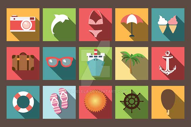 summer-vacation-flat-icons