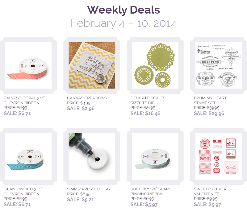 Stampin' Up Weekly Deals good through February 10th