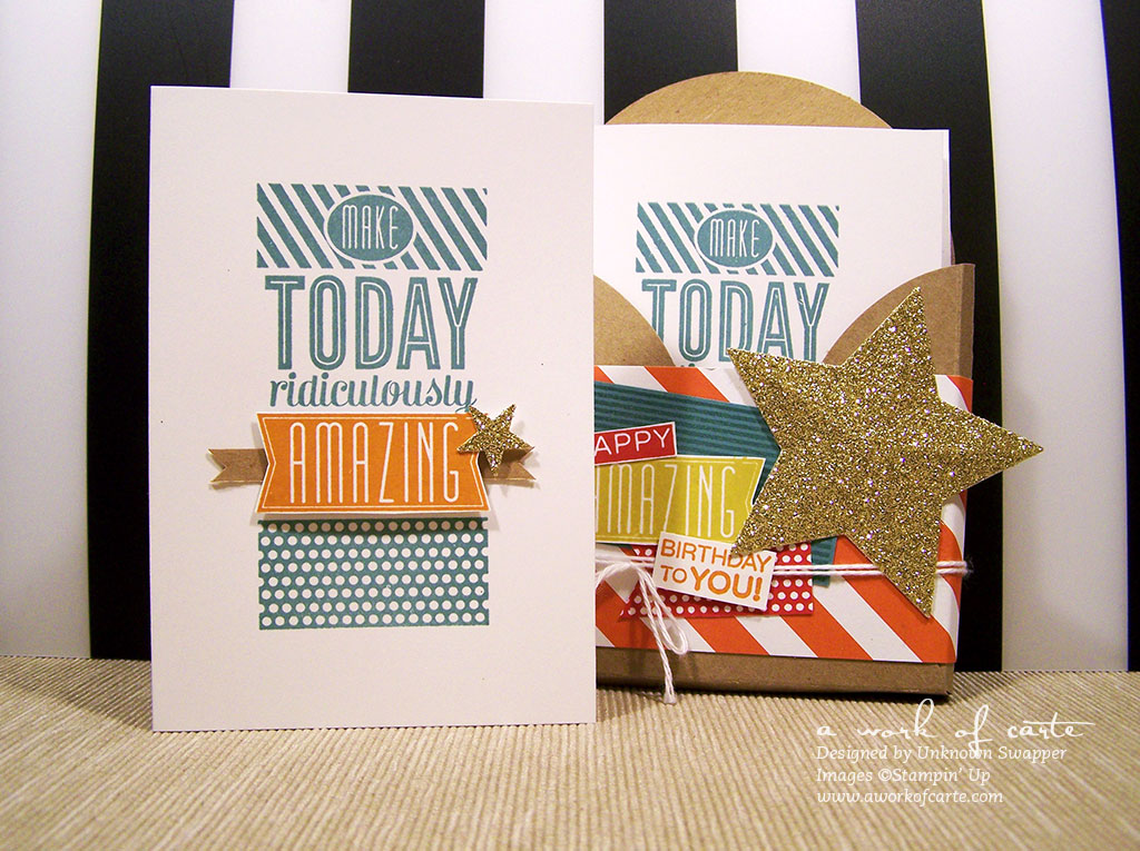Note Card Box #MakeAndTake project from #InspireCreateShare2014 featuring the #AmazingBirthday stamp set. For more inspiration, visit my blog! #aworkofcarte