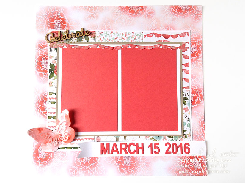 Scrapbook layout featuring Birthday Blooms Stamps and Birthday Bouquet Designer Series Paper | A Work of Carte
