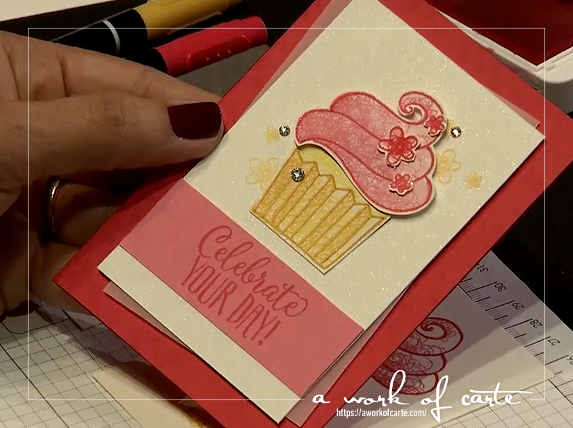 Stampin Up Hello Cupcake Sale-a-bration celebrate your day card a work of carte avid