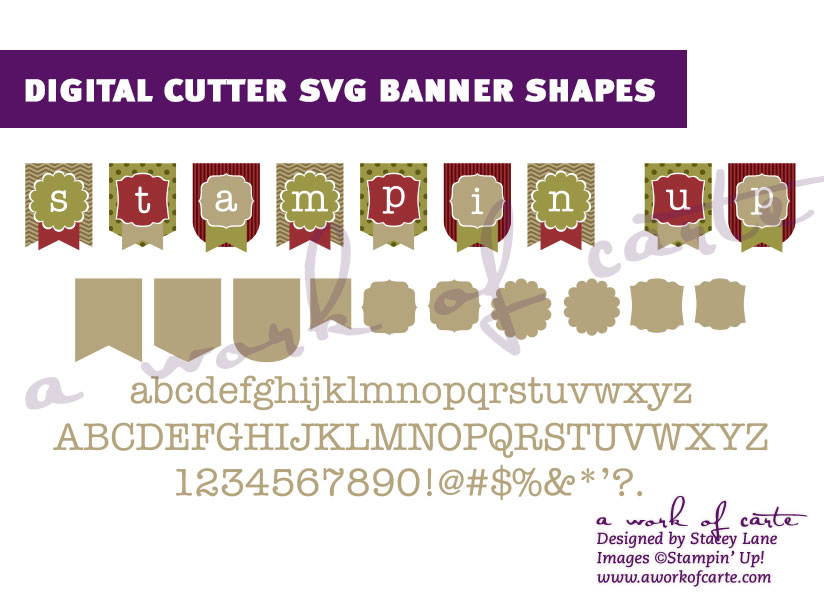 Digital Cutter Banner Template -- 10 Shapes plus Alphabet | A Work of Carte