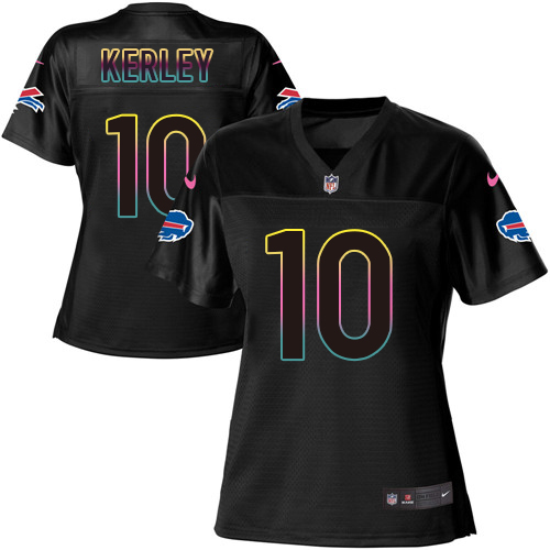 #10 Black Jeremy Kerley Buffalo Bills Jersey: Football Game Women's Fashion8681759