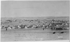 Sioux encampment near Wounded Knee in 1890