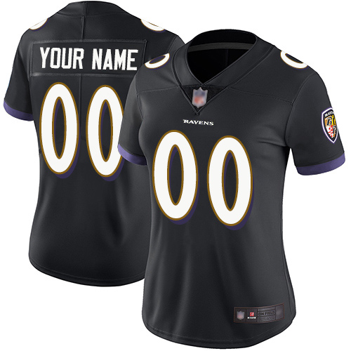 Women's Black Alternate Elite Football Jersey: Baltimore Ravens Customized Vapor Untouchable  Jersey