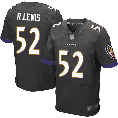 Men's Ray Lewis Black Alternate Elite Football Jersey: Baltimore Ravens #52  Jersey