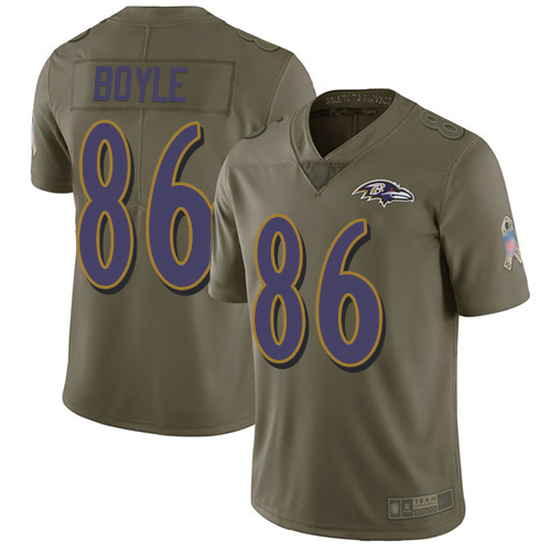 Youth Nick Boyle Olive Limited Football Jersey: Baltimore Ravens #86 2017 Salute to Service  Jersey
