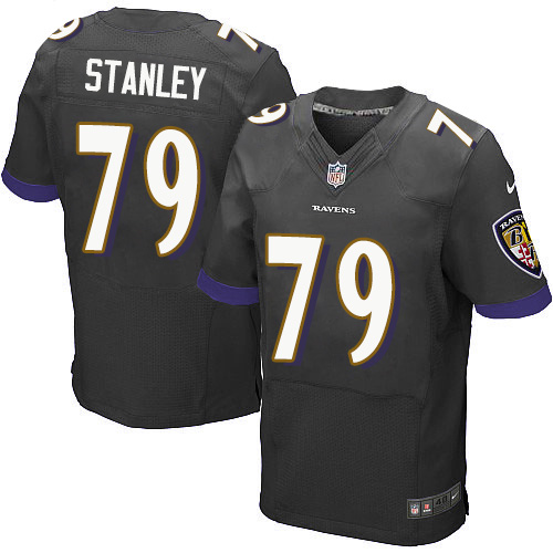 Men's Ronnie Stanley Black Alternate Elite Football Jersey: Baltimore Ravens #79  Jersey