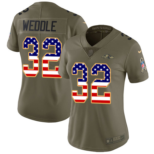 Women's Eric Weddle Camo Limited Football Jersey: Baltimore Ravens #32 Rush Realtree  Jersey