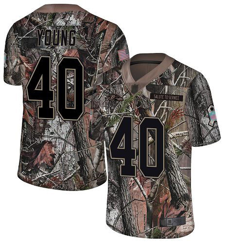 Men's Kenny Young Camo Limited Football Jersey: Baltimore Ravens #40 Rush Realtree  Jersey