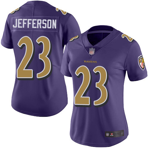 Women's Tony Jefferson Purple Limited Football Jersey: Baltimore Ravens #23 Rush Vapor Untouchable  Jersey