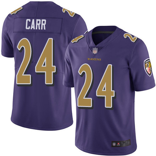 Youth Brandon Carr Purple Limited Football Jersey: Baltimore Ravens #24 Rush Vapor Untouchable  Jersey