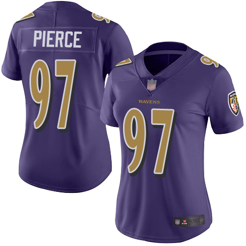 Women's Michael Pierce Purple Limited Football Jersey: Baltimore Ravens #97 Rush Vapor Untouchable  Jersey