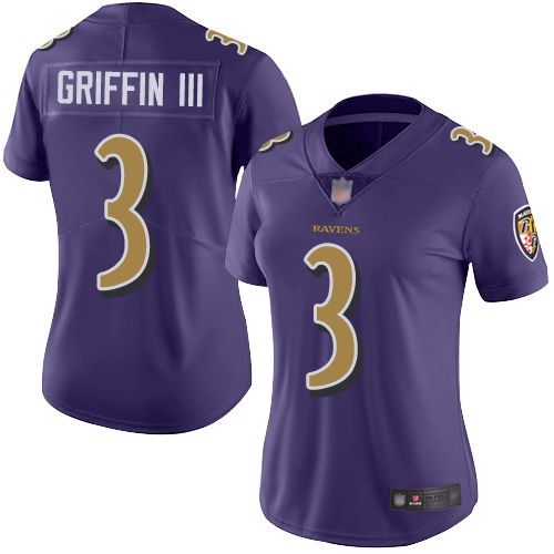 Women's Robert Griffin III Purple Limited Football Jersey: Baltimore Ravens #3 Rush Vapor Untouchable  Jersey