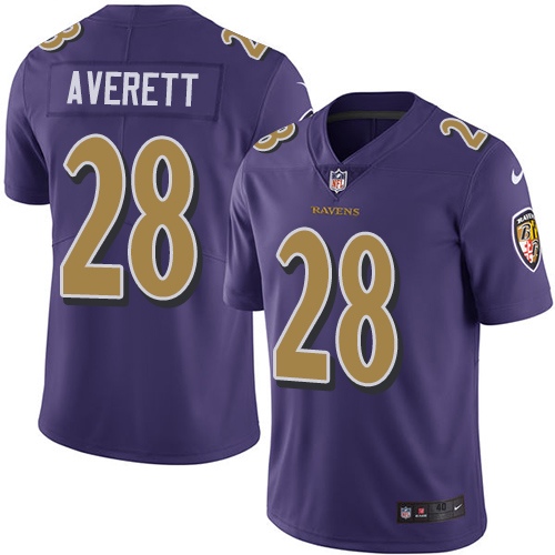 Men's Anthony Averett Purple Elite Football Jersey: Baltimore Ravens #28 Rush Vapor Untouchable  Jersey