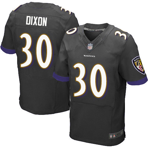 Men's Kenneth Dixon Black Alternate Elite Football Jersey: Baltimore Ravens #30  Jersey