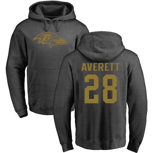Anthony Averett Ash One Color Football : Baltimore Ravens #28 Pullover Hoodie