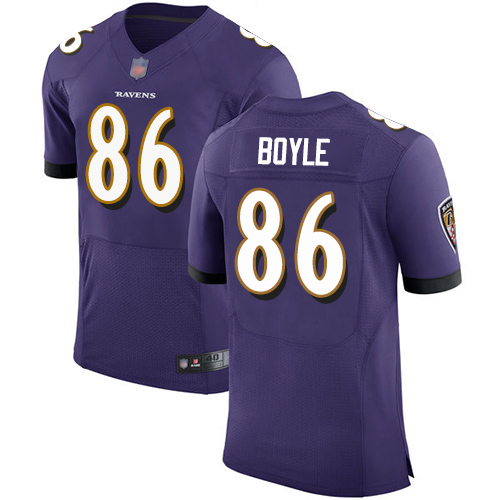 Men's Nick Boyle Purple Home Elite Football Jersey: Baltimore Ravens #86  Jersey