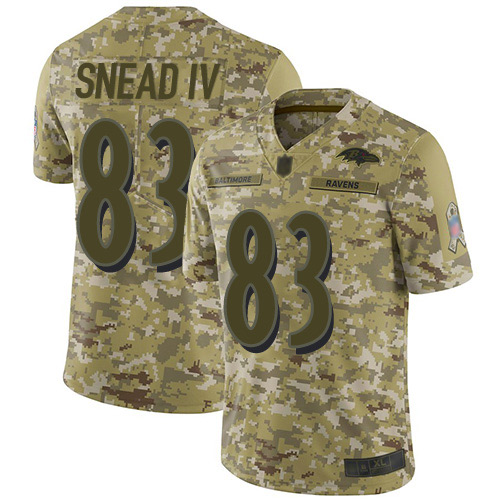 Youth Willie Snead IV Camo Limited Football Jersey: Baltimore Ravens #83 2018 Salute to Service  Jersey