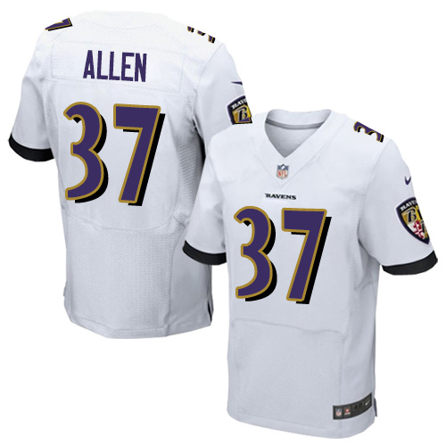 Men's Javorius Allen White Road Elite Football Jersey: Baltimore Ravens #37  Jersey