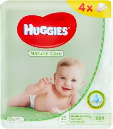 Детские влажные салфетки Natural Care, 4 х 56 шт - Huggies