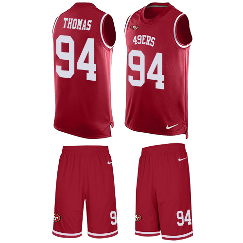 Men's Solomon Thomas Red Limited Football Jersey: San Francisco 49ers #94 Tank Top Suit  Jersey