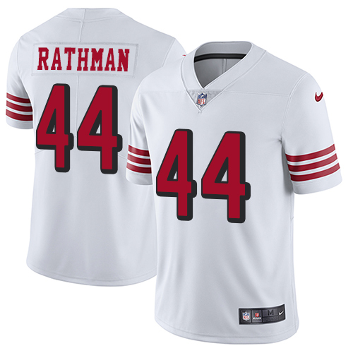 Youth Tom Rathman White Limited Football Jersey: San Francisco 49ers #44 Rush Vapor Untouchable  Jersey