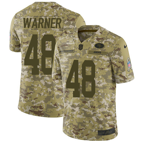 Men's Fred Warner Camo Limited Football Jersey: San Francisco 49ers #48 2018 Salute to Service  Jersey