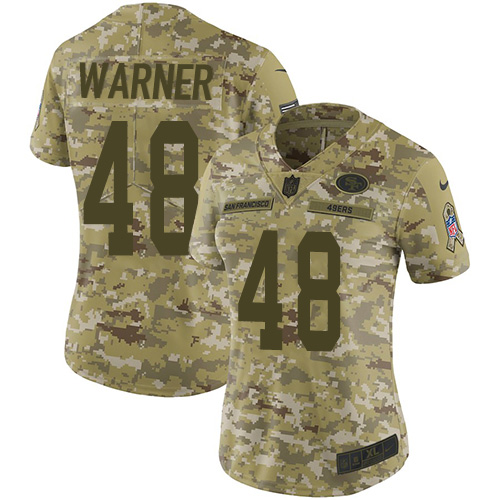 Women's Fred Warner Camo Limited Football Jersey: San Francisco 49ers #48 2018 Salute to Service  Jersey