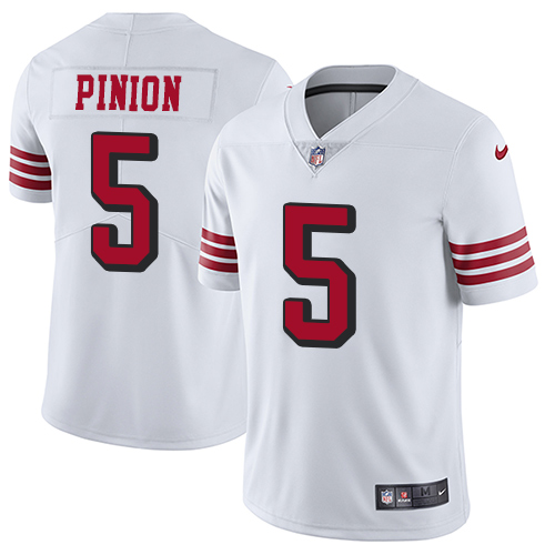 Youth Bradley Pinion White Limited Football Jersey: San Francisco 49ers #5 Rush Vapor Untouchable  Jersey