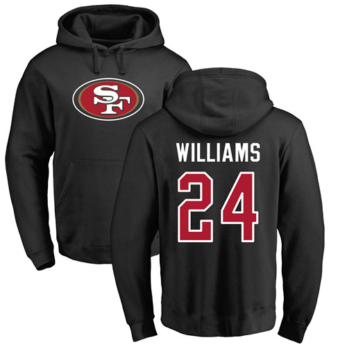 K'Waun Williams Black Name & Number Logo Football : San Francisco 49ers #24 Pullover Hoodie