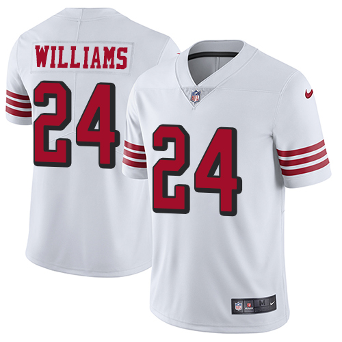 Men's K'Waun Williams White Elite Football Jersey: San Francisco 49ers #24 Rush Vapor Untouchable  Jersey