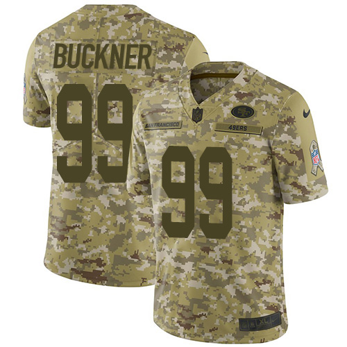 Youth DeForest Buckner Camo Limited Football Jersey: San Francisco 49ers #99 2018 Salute to Service  Jersey