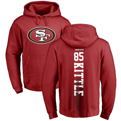 George Kittle Red Backer Football : San Francisco 49ers #85 Pullover Hoodie