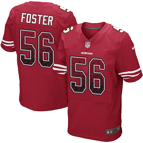 Men's Reuben Foster Red Home Elite NFL Jersey: San Francisco 49ers #56 Drift Fashion Nike Jersey