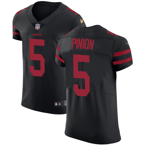 Men's Bradley Pinion Black Alternate Elite Football Jersey: San Francisco 49ers #5 Vapor Untouchable  Jersey