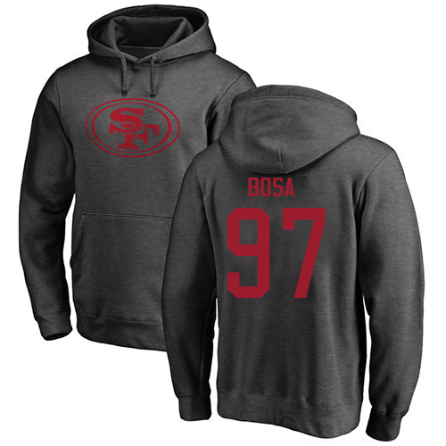 Nick Bosa Ash One Color Football : San Francisco 49ers #97 Pullover Hoodie