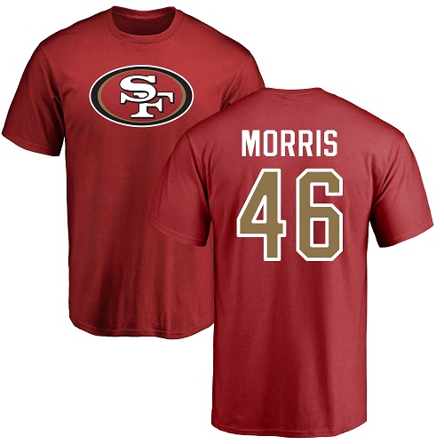 Alfred Morris Red Name & Number Logo Football : San Francisco 49ers #46 T-Shirt