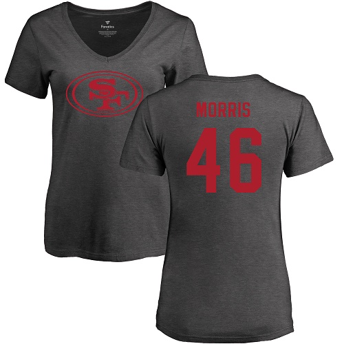 Women's Alfred Morris Ash One Color Football : San Francisco 49ers #46 T-Shirt