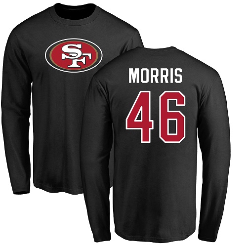 Alfred Morris Black Name & Number Logo Football : San Francisco 49ers #46 Long Sleeve T-Shirt